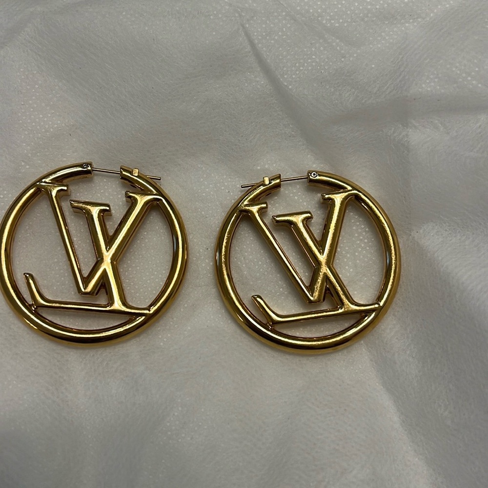 Gold LV Hoops